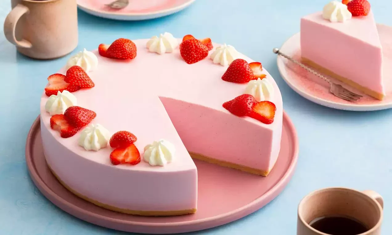 Aardbeienkwark taart