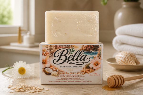Jabón de manzanilla, miel y avena