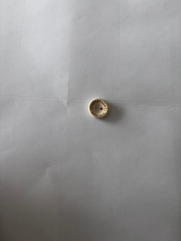 15mm Homemade with love wooden button