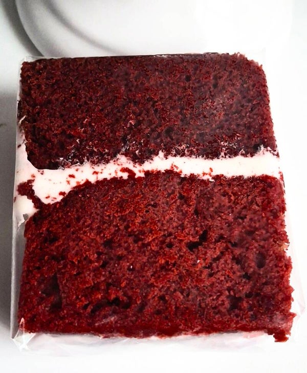 Vegan Red Velvet Cake Slice