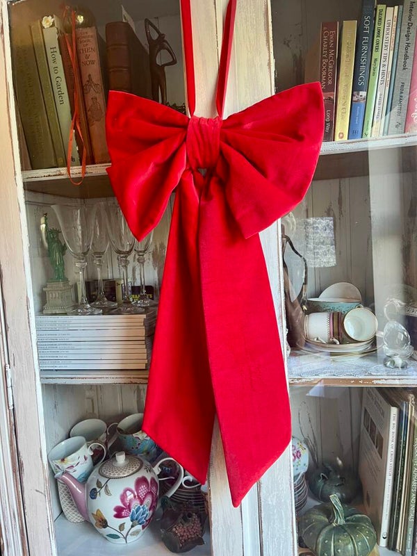 Handmade Red Velvet Bow