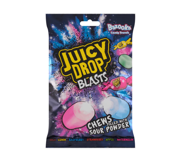 Bazooka Juicy Drop Blasts Chews Filled with Sour Powder