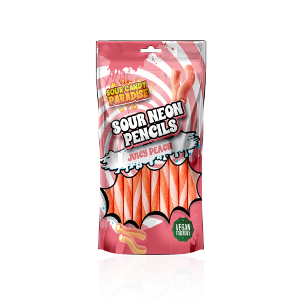 Candy Paradise Sour Neon Pencils Juicy Peach