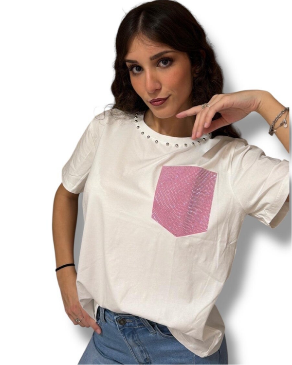 Maglia “Tasca Strass”
