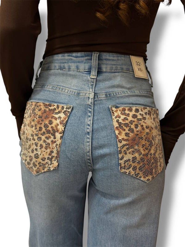 Jeans “Leo strass”