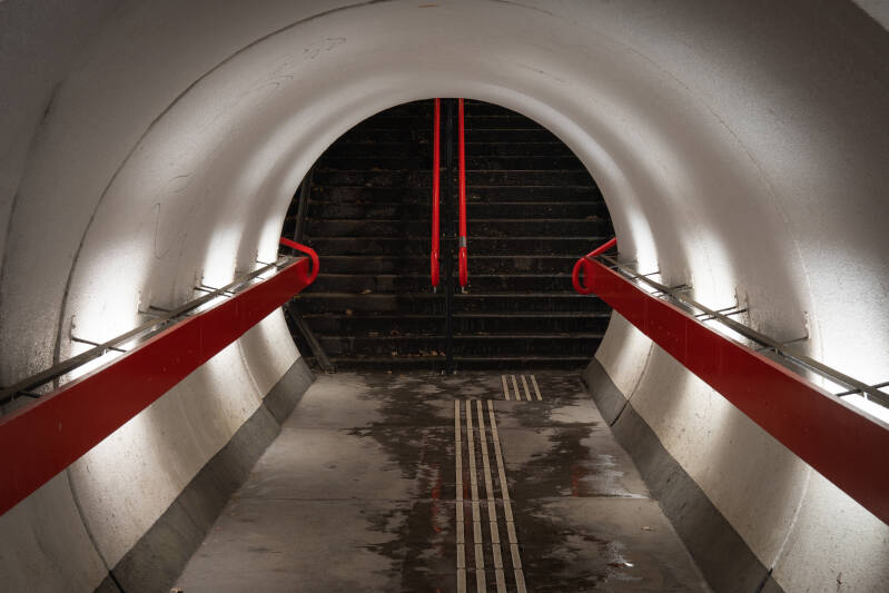 Tunneltje onder het treinstation Wolfheze.