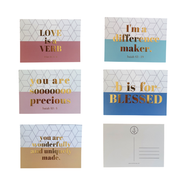 Gold Foil Set // English Postcards