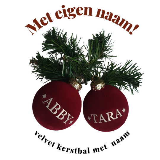 Eigen Naam op Velvet Kerstbal | Personalize | Christmas
