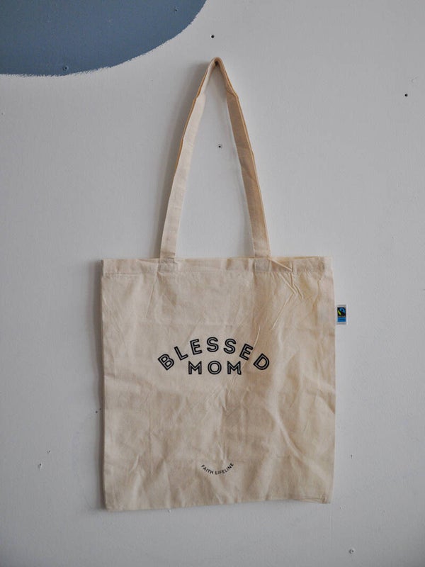 Blessed Mom | Fairtrade tas | Zwart