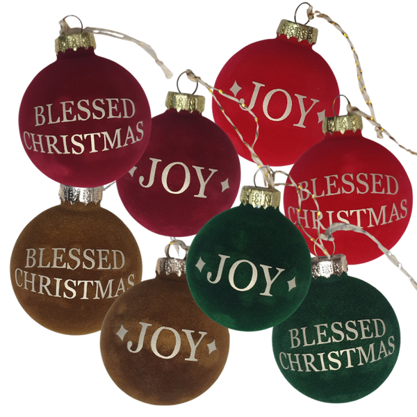 Velvet Kerstbal | Joy / Blessed Christmas