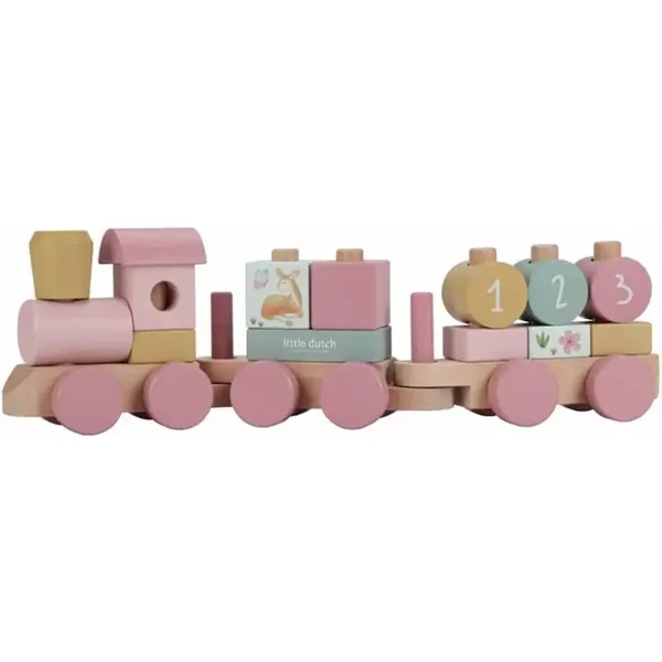 Little Dutch blokken trein roze