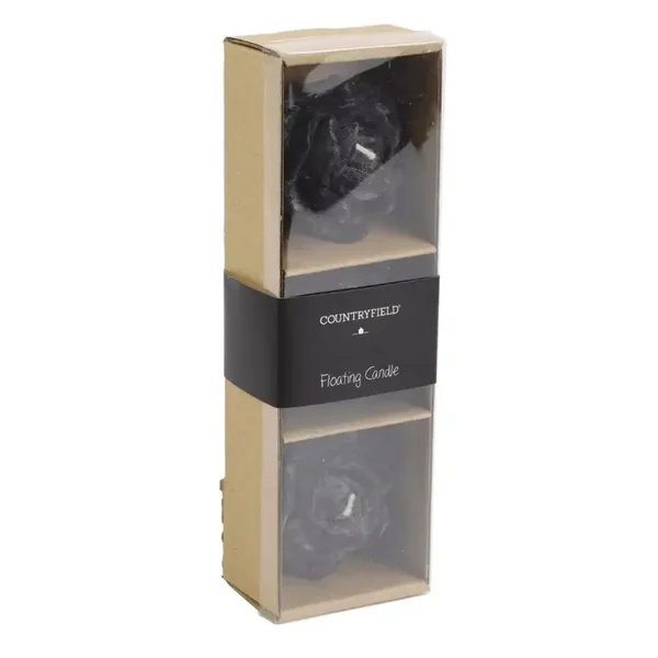 Countryfield drijfkaarsen bloem zwart