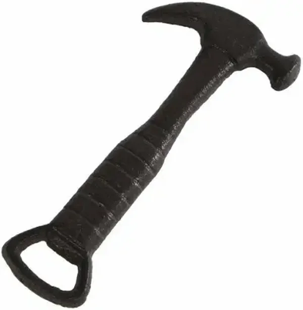 Flesopener "HAMER" antiek bruin metaal 15,4x6,8x1cm