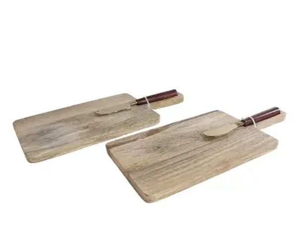 Kaasplank Mary naturel/goud  mango 15x35x3,5cm