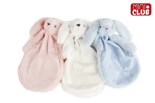 Mini Club knuffeldoekje konijn pluche 3ass 27cm
