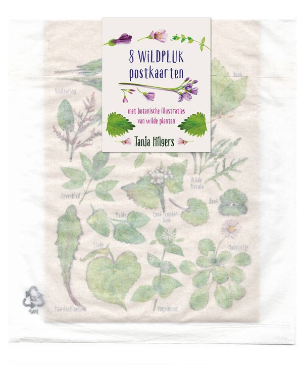 8 Wildpluk Postkaarten met botanische illustraties
