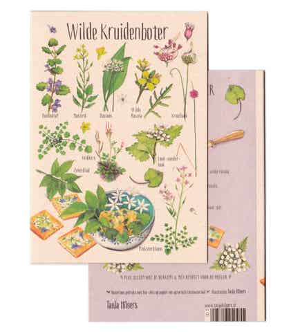 Dubbele Wenskaart "Wilde Kruidenboter" zonder envelop
