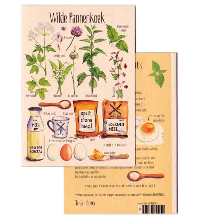 Dubbele Wenskaart "Wilde Pannenkoek" zonder envelop