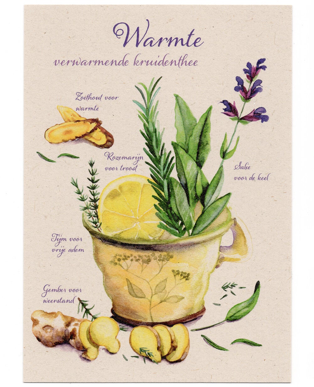 Postkaart Warmte "Kruidenthee"