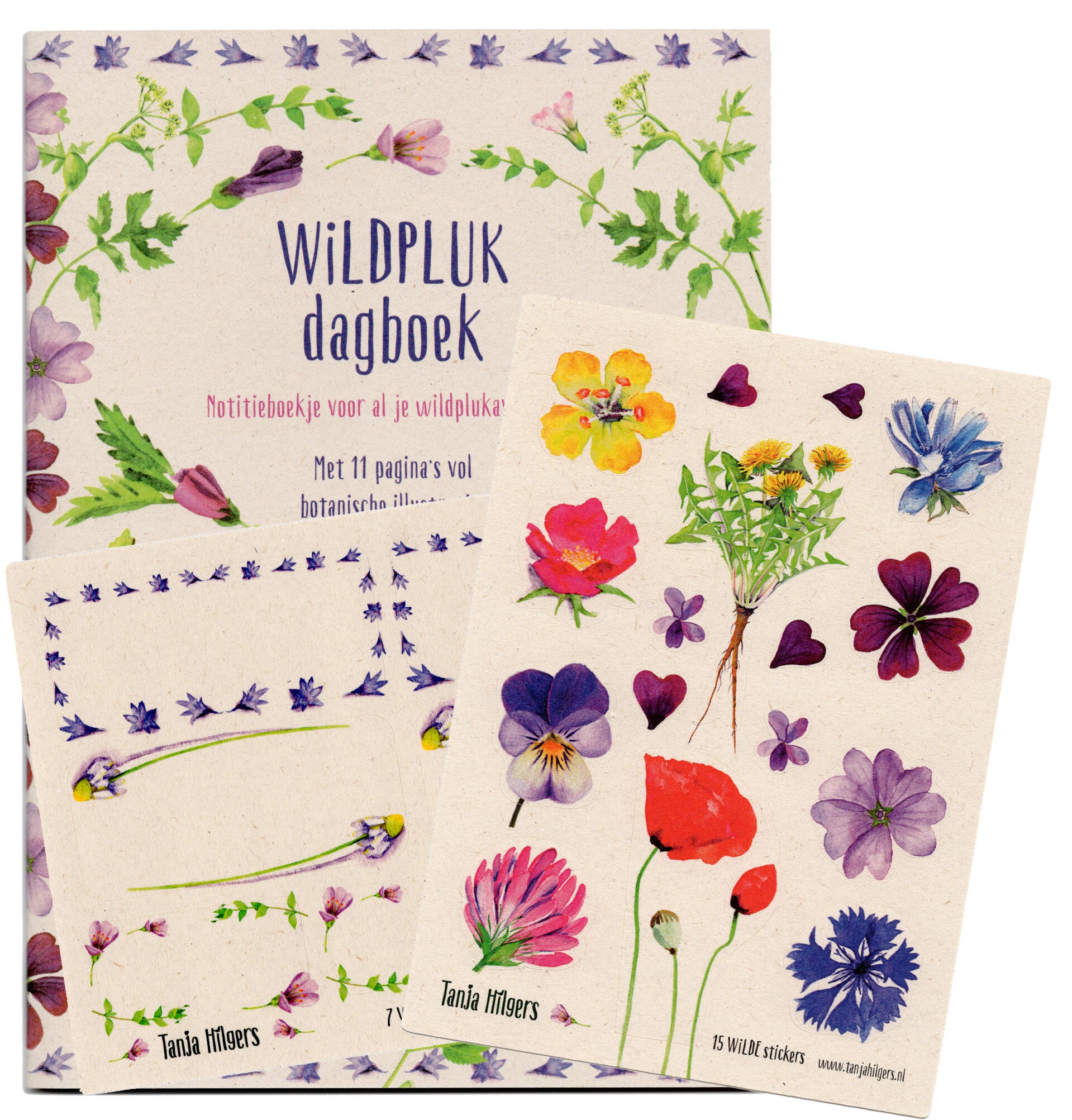 Wildpluk dagboek + 2 stickervellen