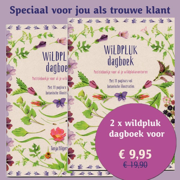 Jubileum actie 1+1 Wildpluk dagboek