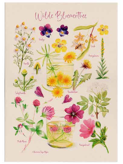 Poster 25x35 "Wilde Bloementhee"