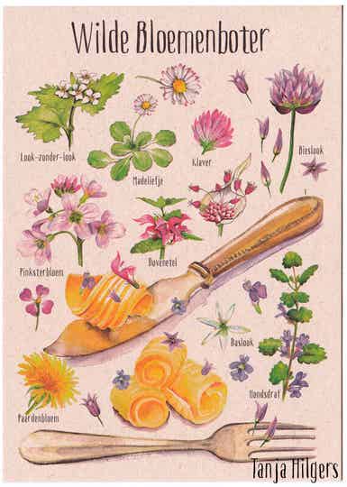 Poster 25x35 "Wilde Bloemenboter"