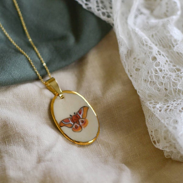 Pink Moth Pendant