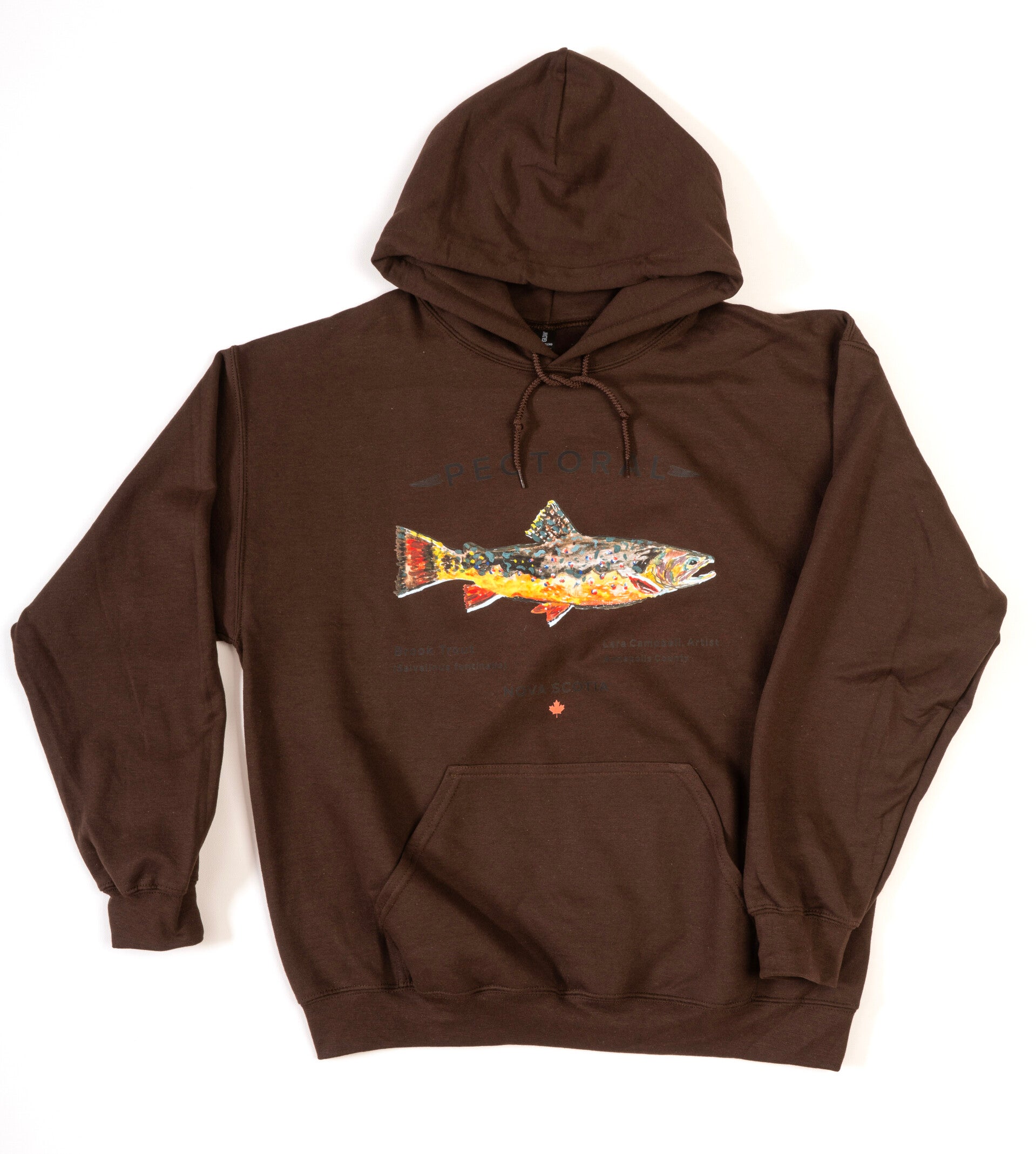 Brook Trout - Hooded Sweatshirt - Dark Chocolate