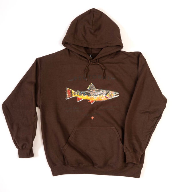 Brook Trout - Hooded Sweatshirt - Dark Chocolate