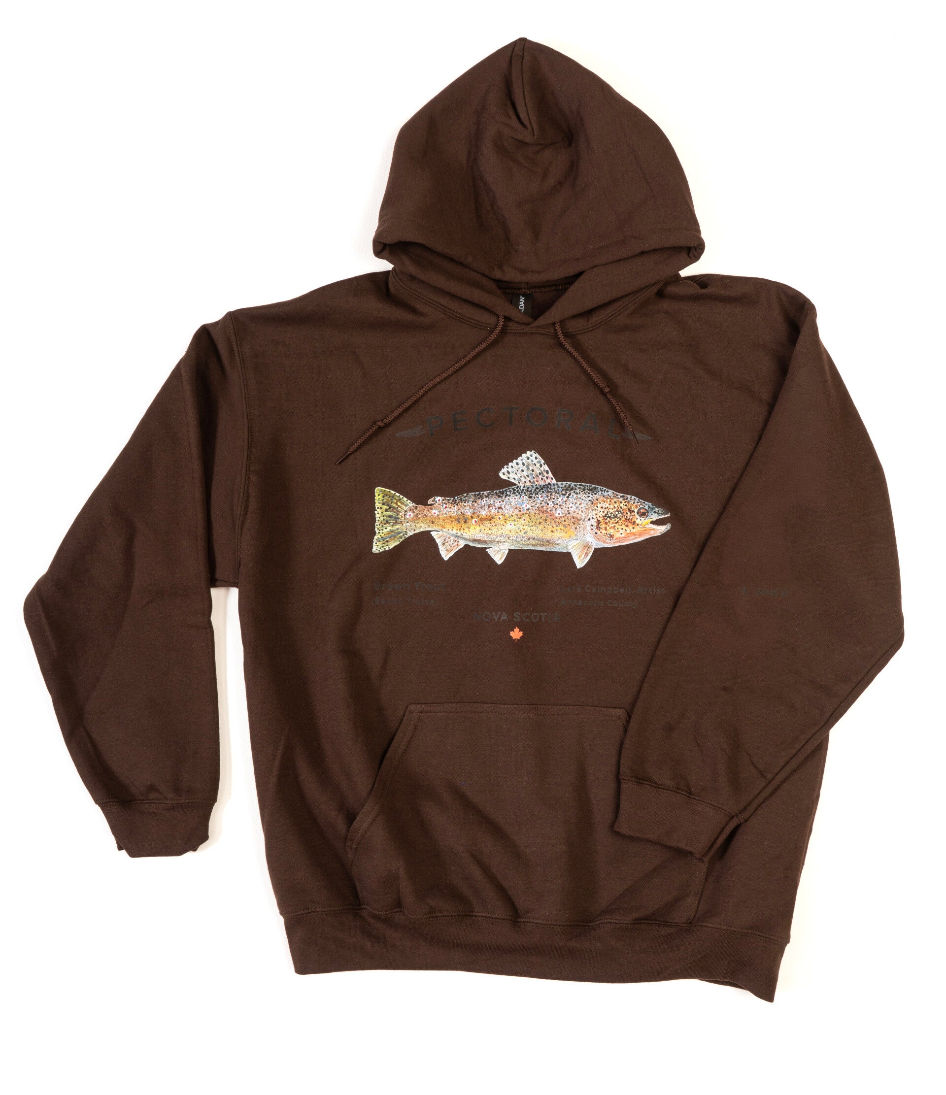 Brown Trout - Hooded Sweatshirt - Dark Chocolate