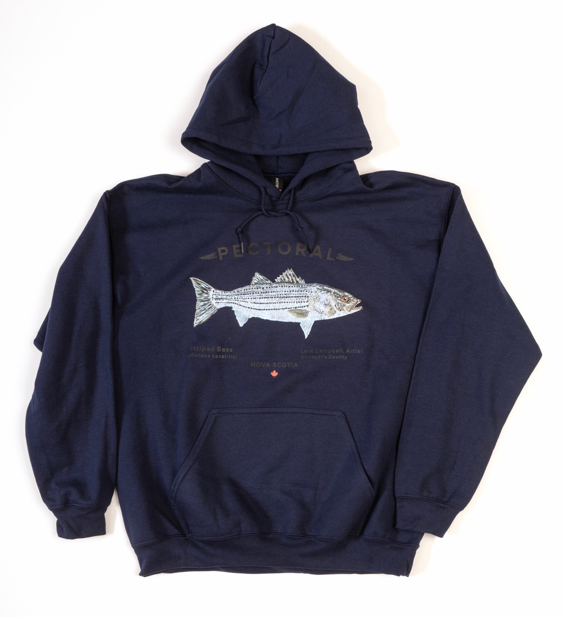 Striped Bass - Hooded Sweat Shirt - Navy