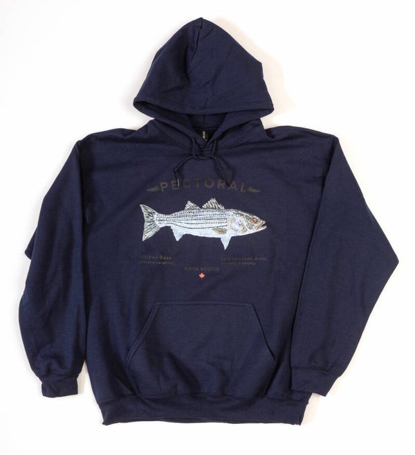 Striped Bass - Hooded Sweat Shirt - Navy
