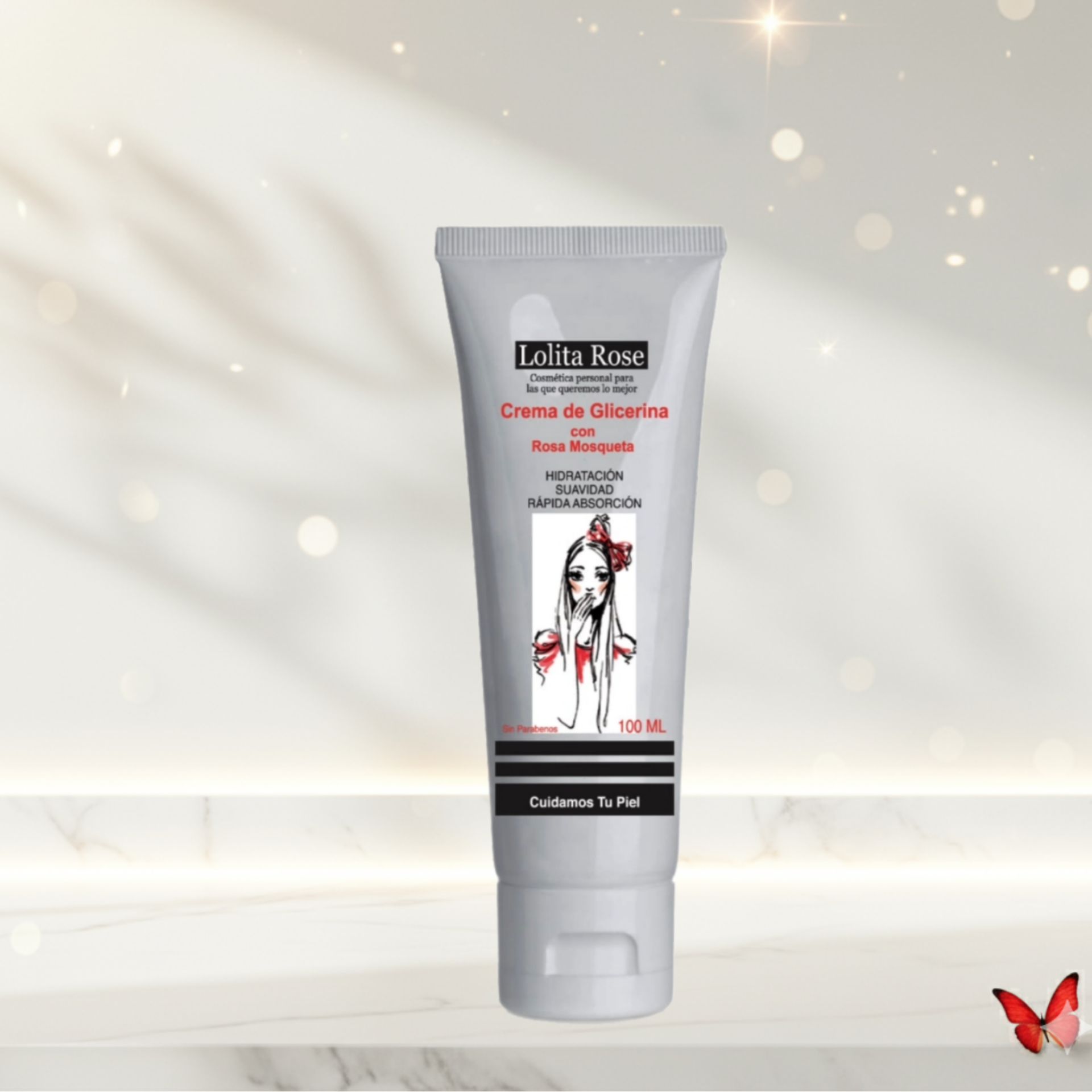 Crema de Glicerina con Rosa Mosqueta Lolita Rose – Hidratación y Suavidad (100 ml)