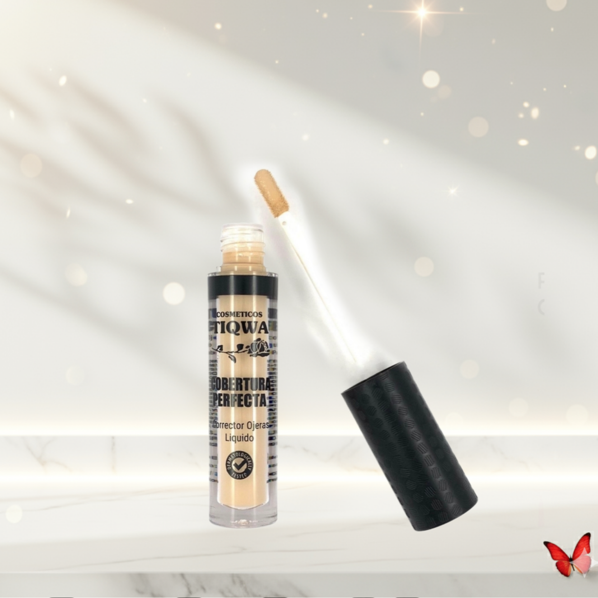 Corrector Líquido TIQWA – Cobertura Perfecta para Ojeras e Imperfecciones