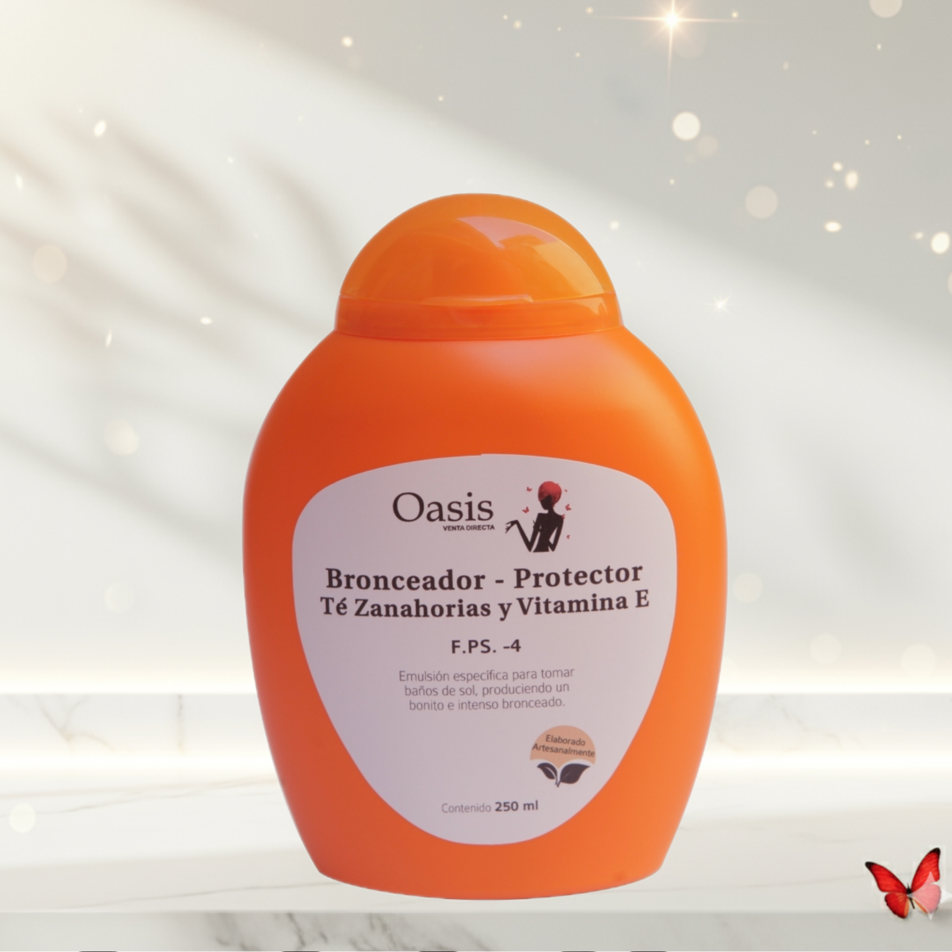 Bronceador Protector con Té de Zanahoria y Vitamina E – Oasis (250 ml)