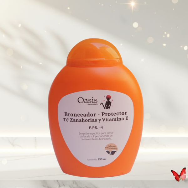 Bronceador Protector con Té de Zanahoria y Vitamina E – Oasis (250 ml)