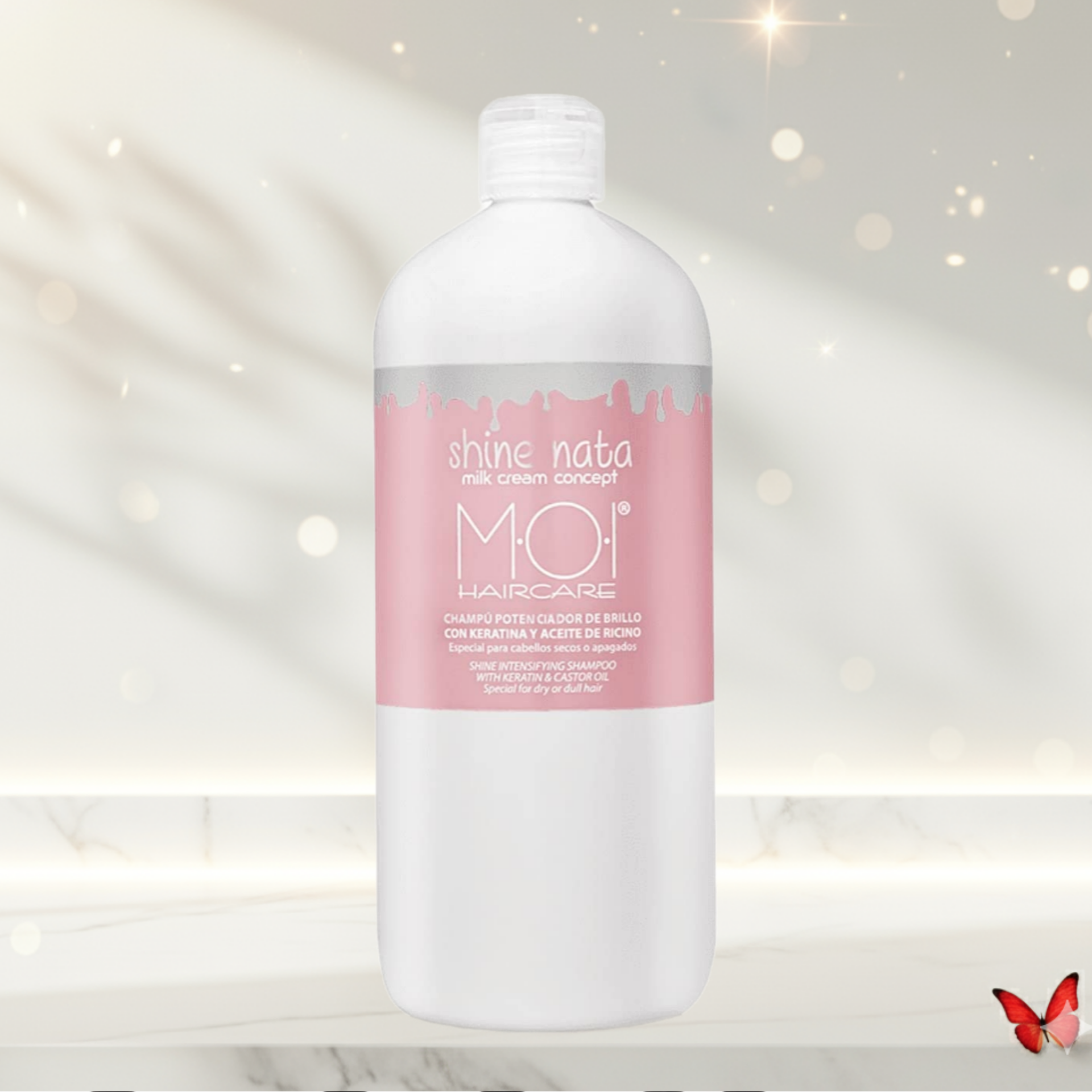 Shine Nata Champú Potenciador de Brillo con Keratina y Aceite de Ricino – Cabello Seco y Apagado