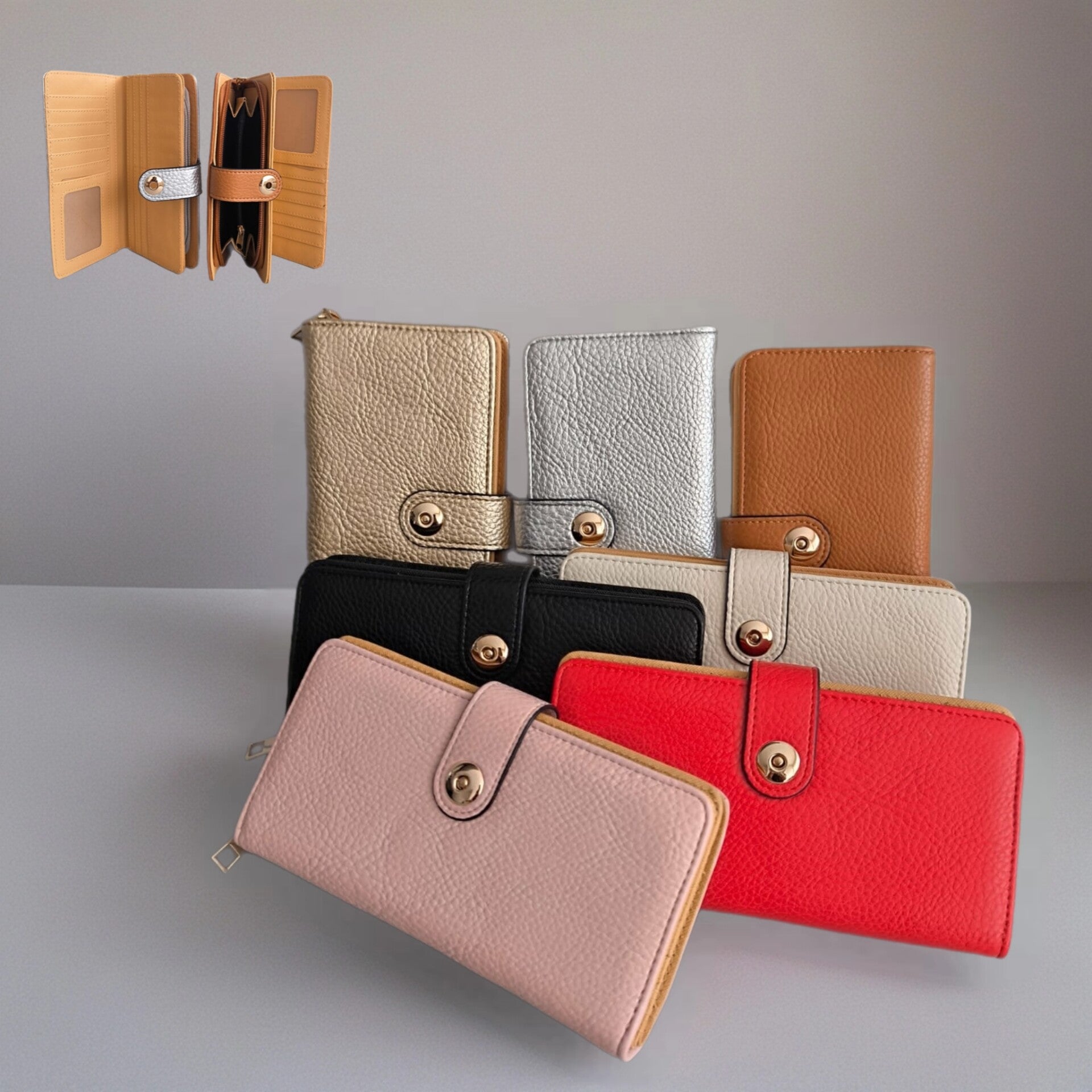 Cartera Premium con Triple Compartimento – Disponible en Varios Colores