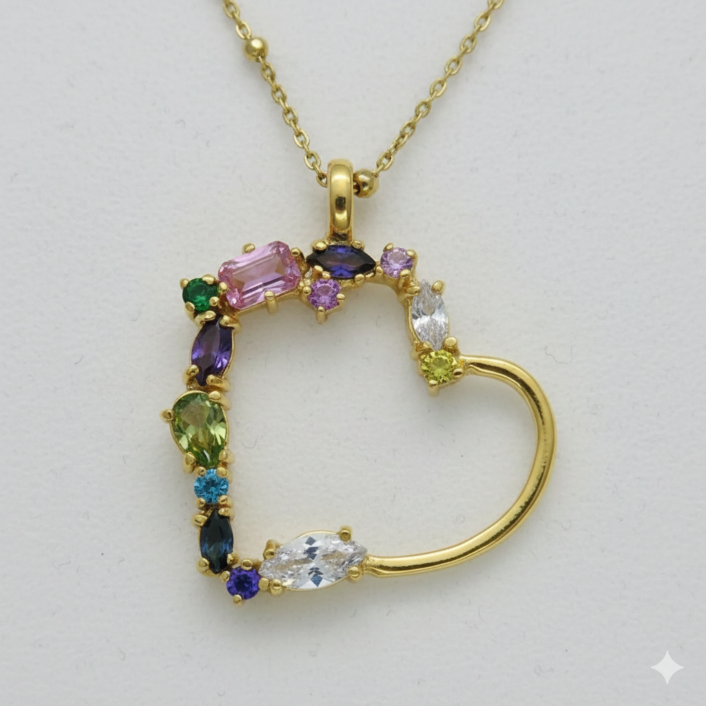 Colgante Corazón. Plata de ley con baño de oro