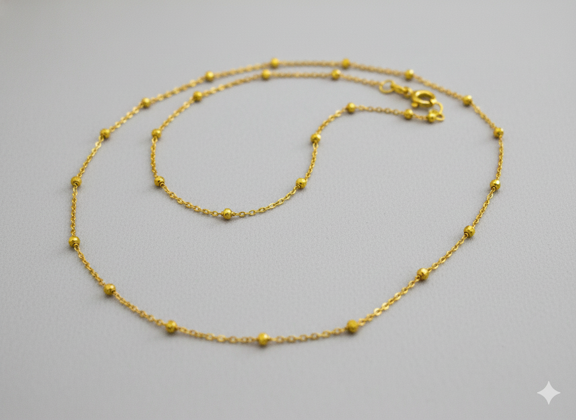 Cadena de Plata de Ley 40 cm – Disponible en Dorado y Plateado