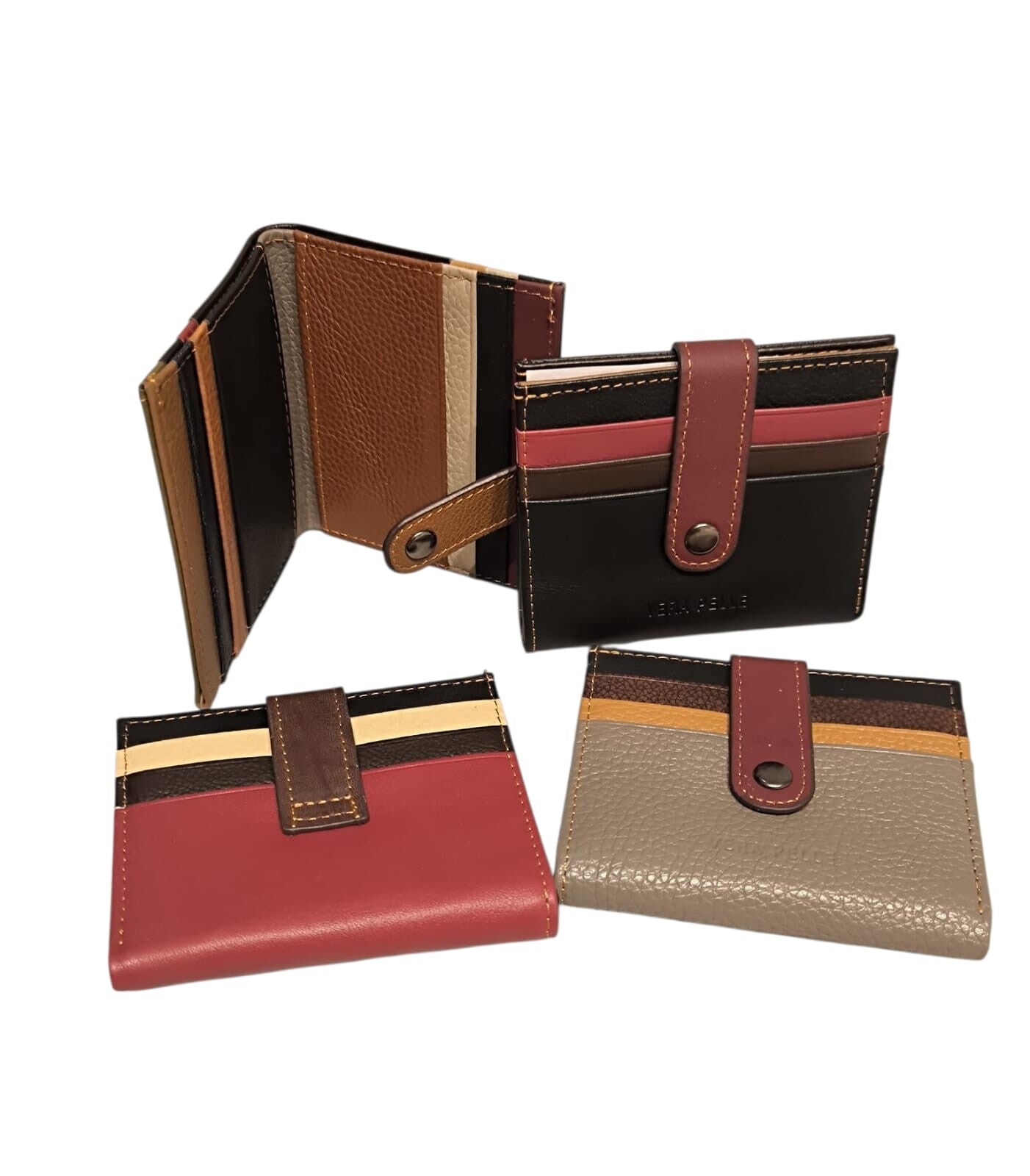 Tarjeteros Bicolores con Cierre de Broche