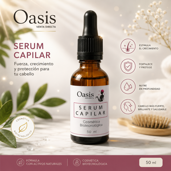 Sérum Capilar Oasis – Fortalecedor, Reparador y Anticaída | Cosmética Biotecnológica (50 ml)