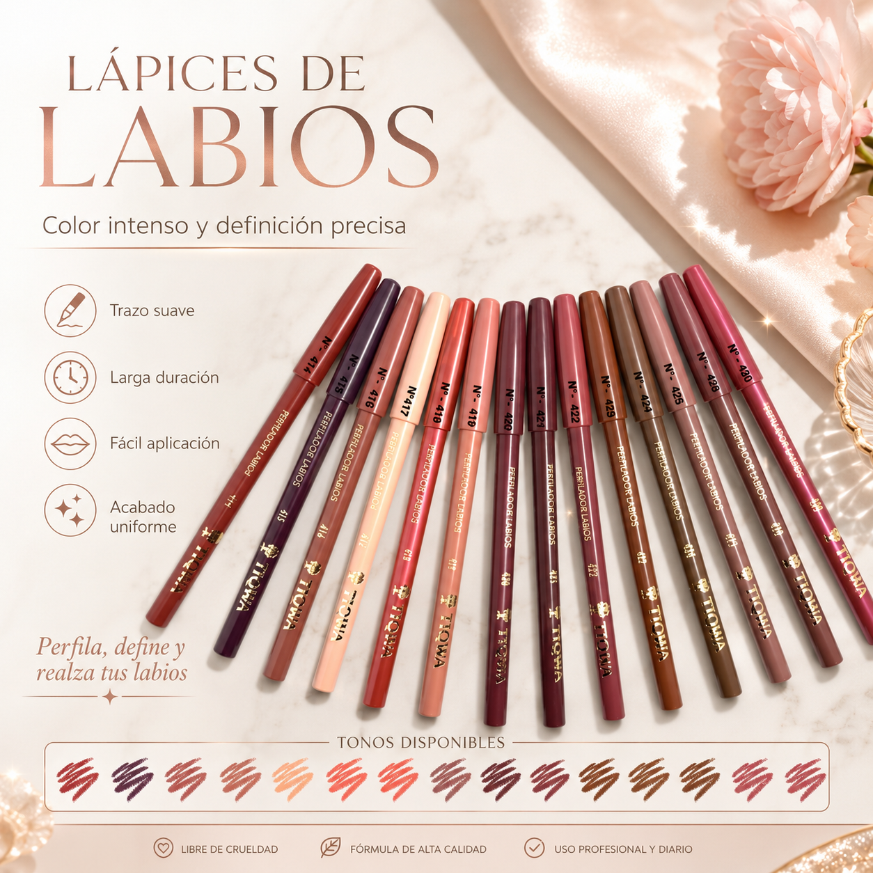 Perfilador de Labios TIQWA – Alta Precisión y Larga Duración en Varios Colores