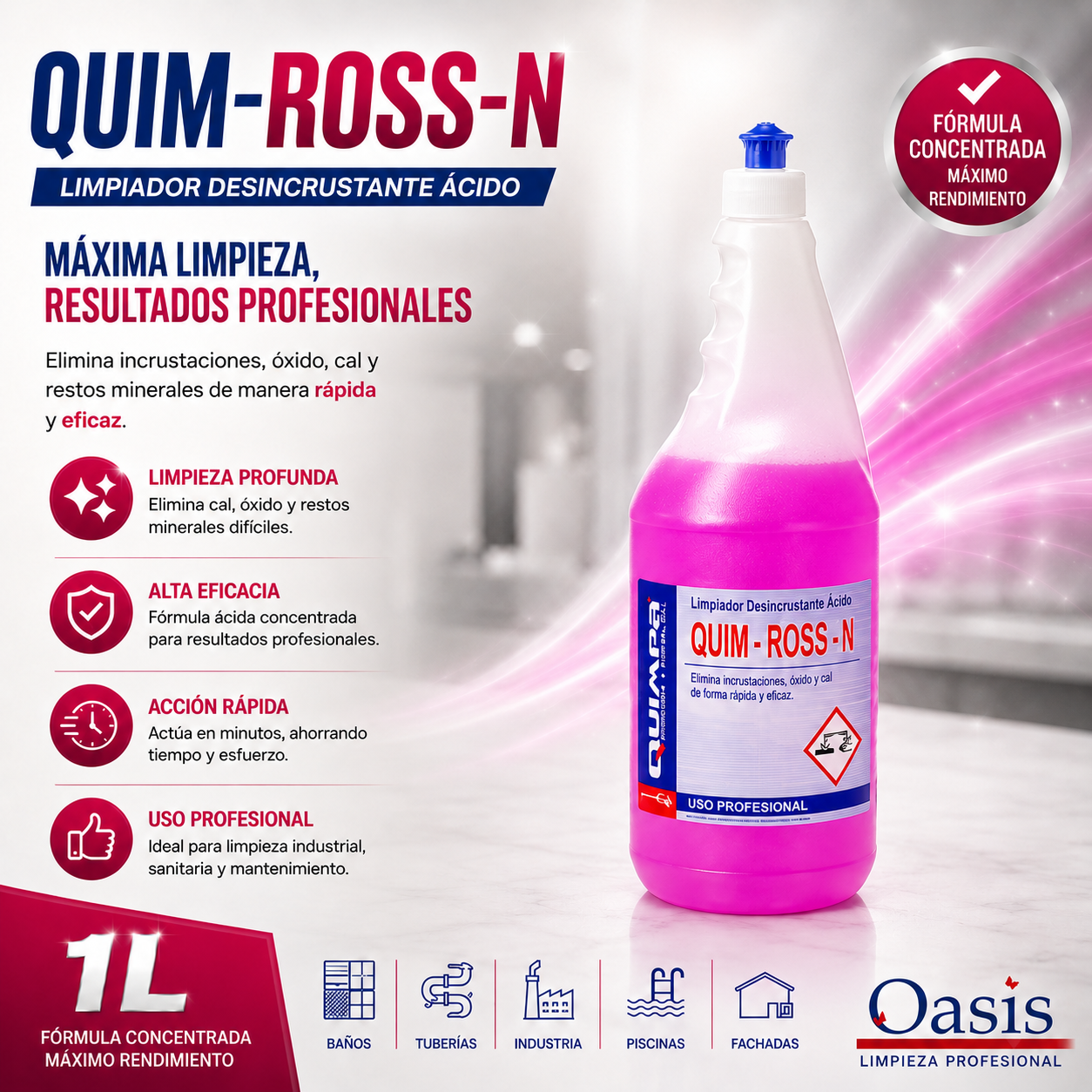 Limpiador General Concentrado con Aroma Chicle Fresa – 1 L