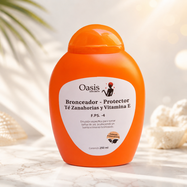 Bronceador Protector con Té de Zanahoria y Vitamina E – Oasis (250 ml)