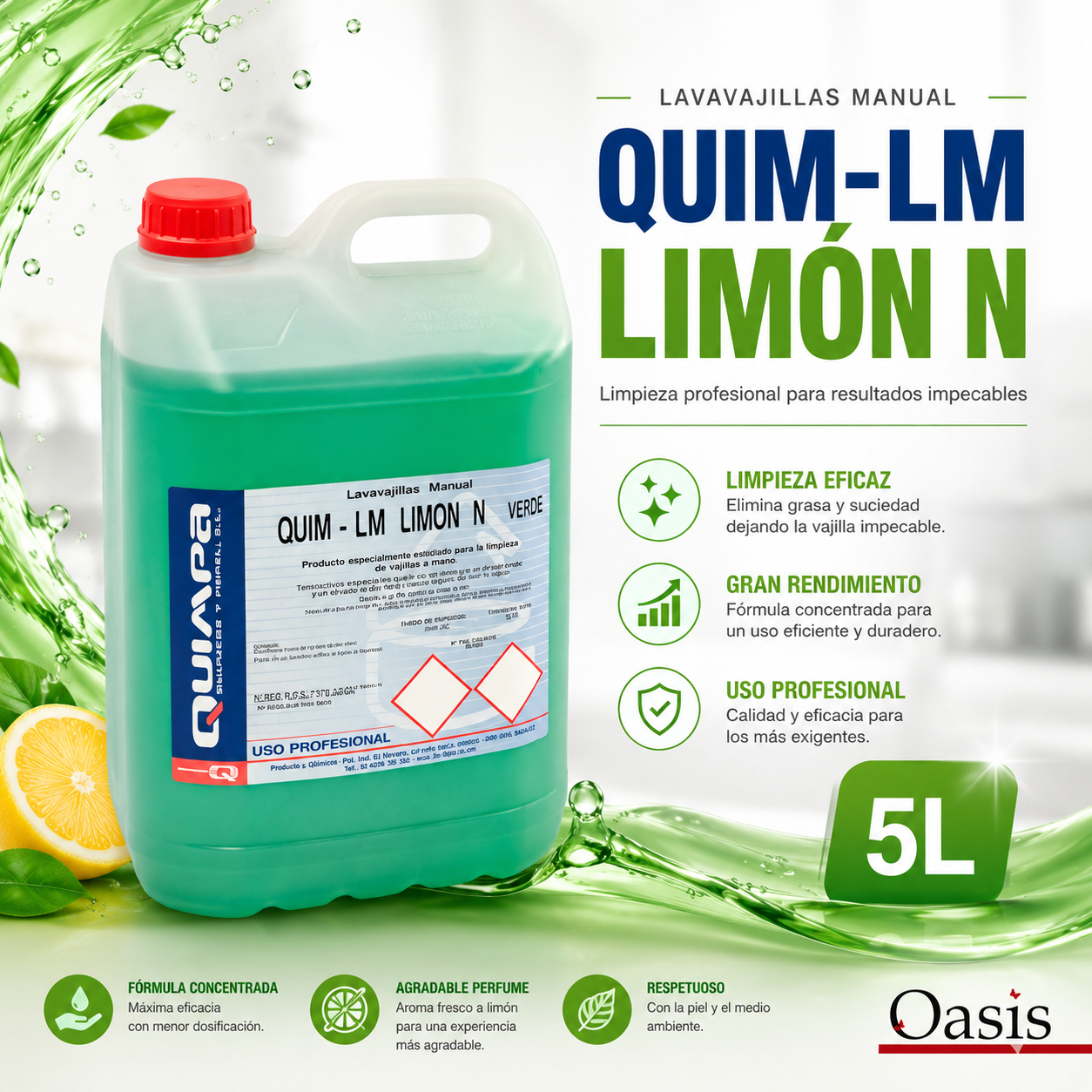 Lavavajillas Manual Frescor Limón – 5 L