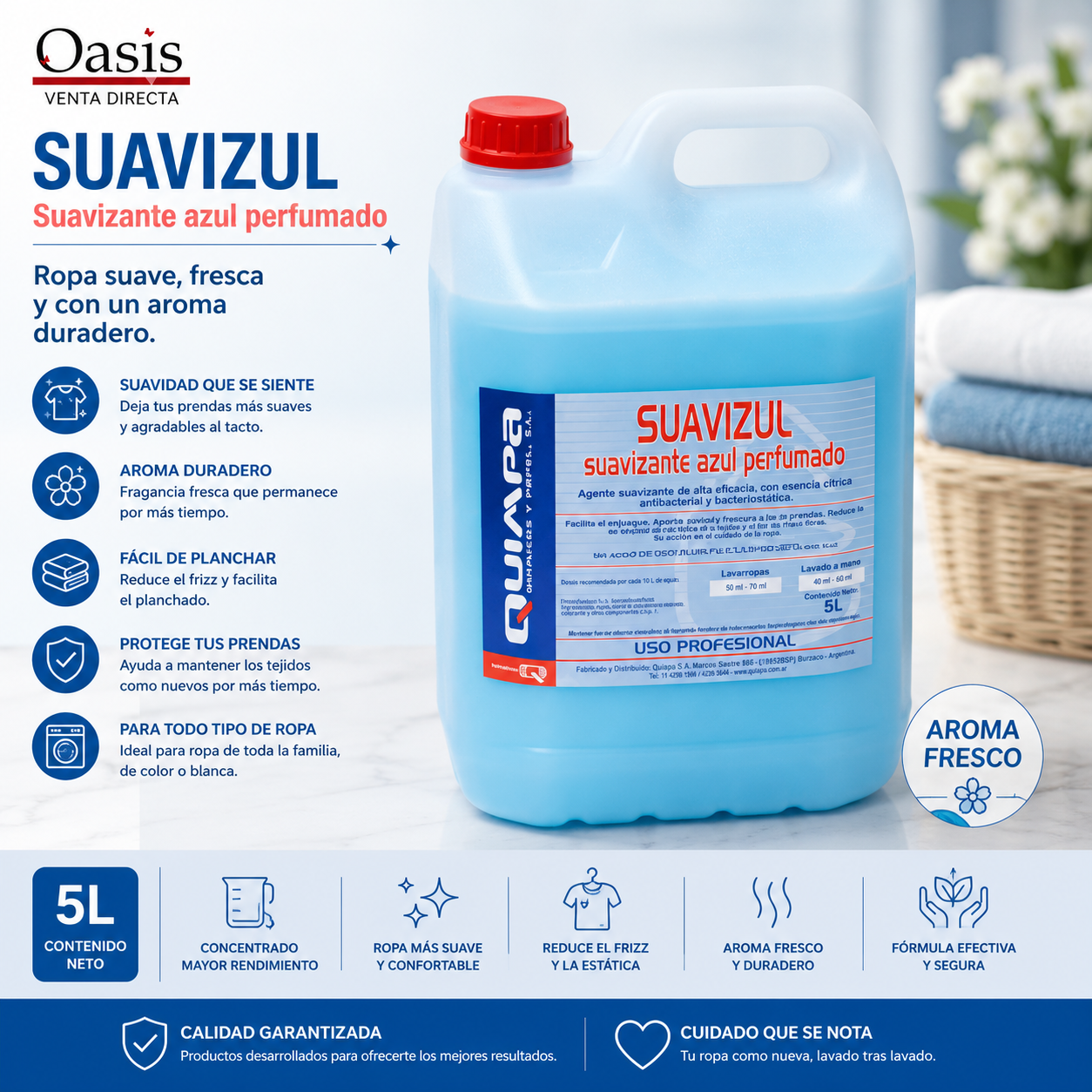 Suavizante Ropa Azul Perfumado – 5 L