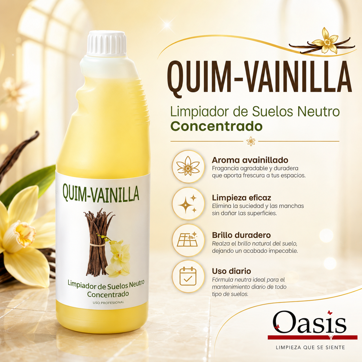 Limpiador de Suelos Neutro Concentrado Aroma Vainilla – 750 ml