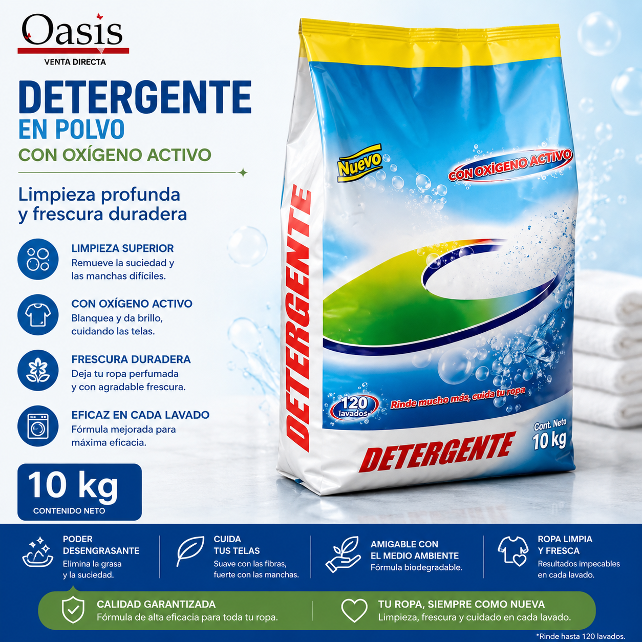 Detergente Lavadora en Polvo – 10 Kg